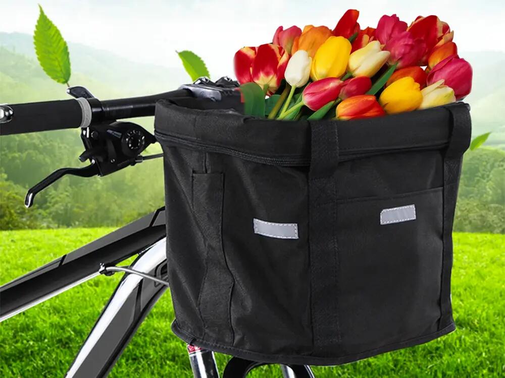 Cesto Dianteiro para Bicicleta 16 Litros Amovível Preto 4/9