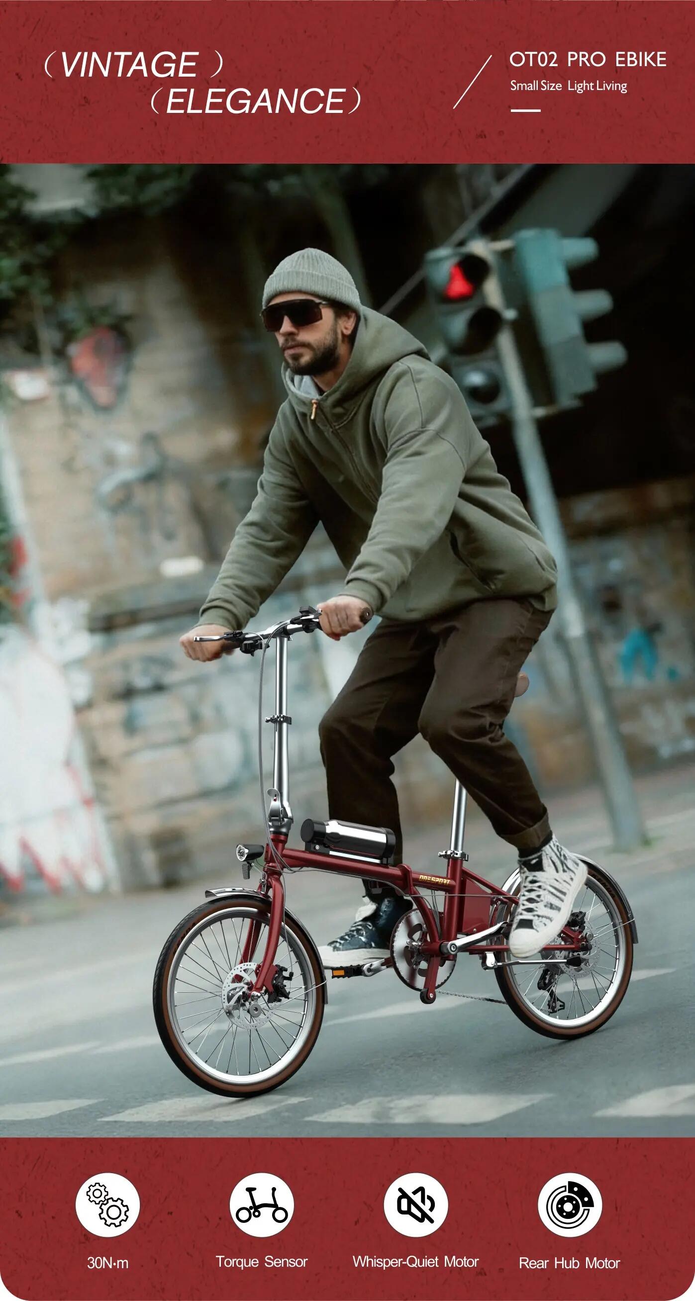 Bici elettrica pieghevole adulti OT02 Pro 250W 20" 36V5.2Ah Città 11/12