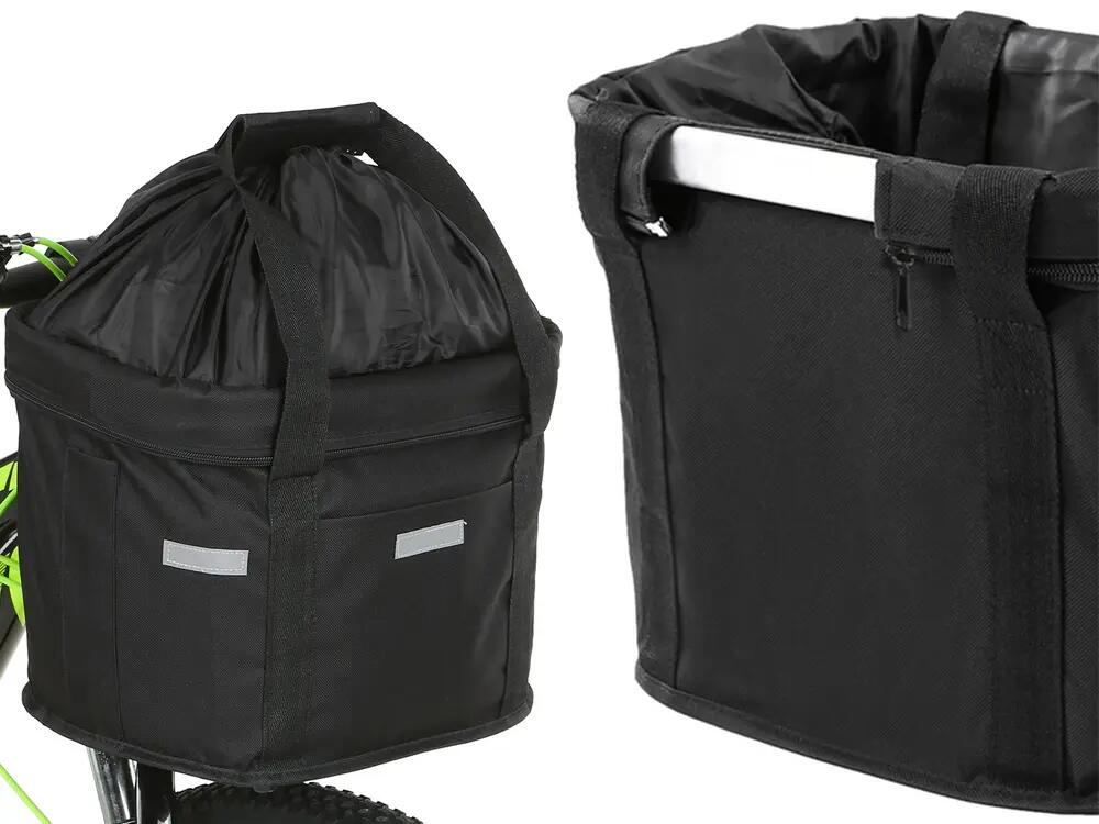 Cesto Dianteiro para Bicicleta 16 Litros Amovível Preto 3/9