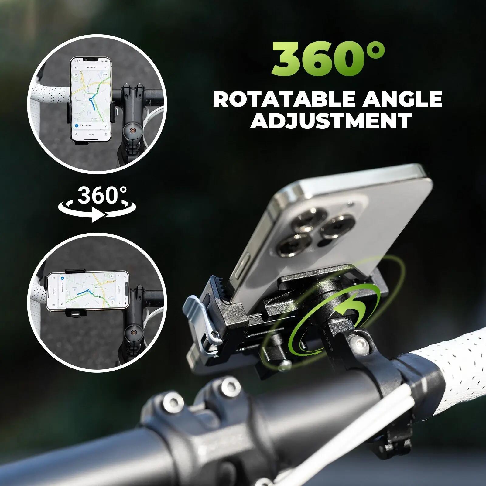 ROCKBROS Aluminium Fahrrad Handyhalterung 360° Drehbar 3/6