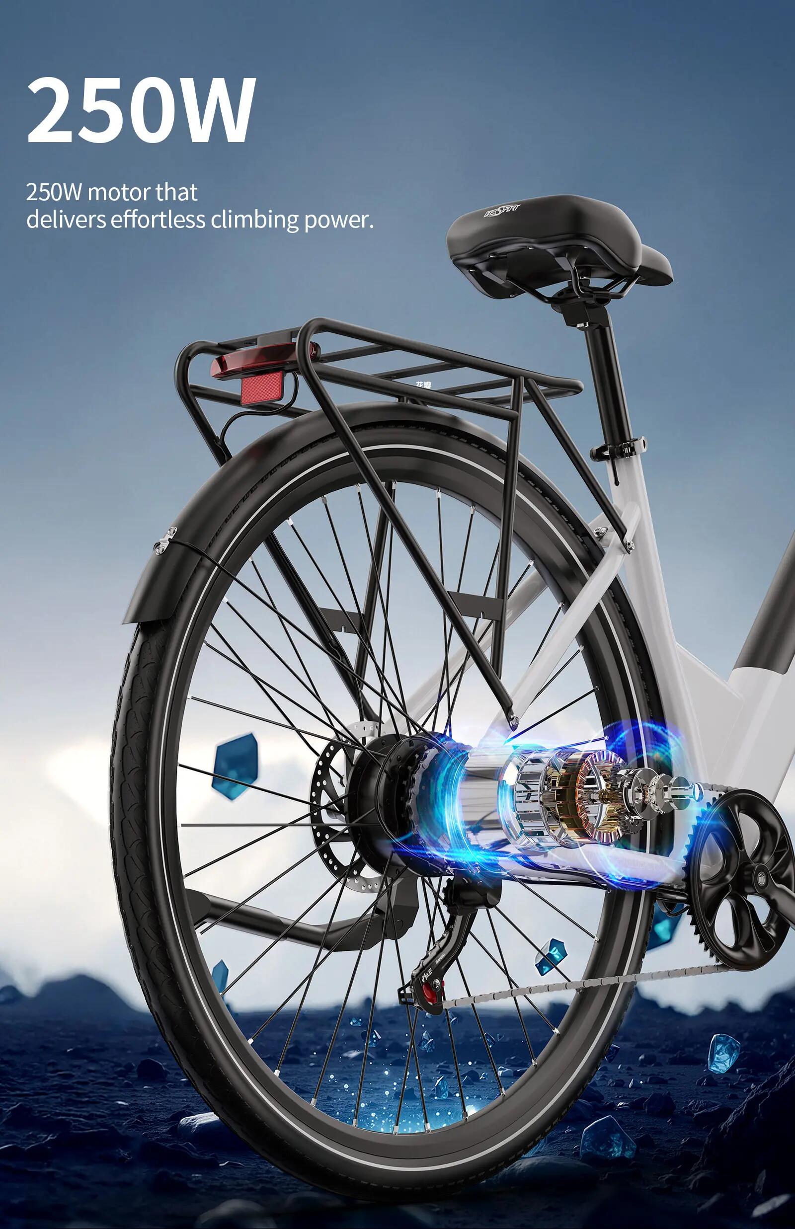 Mestský elektrobicykel ONESPORT OT12 27,5" pláště, motor 250W 14/15