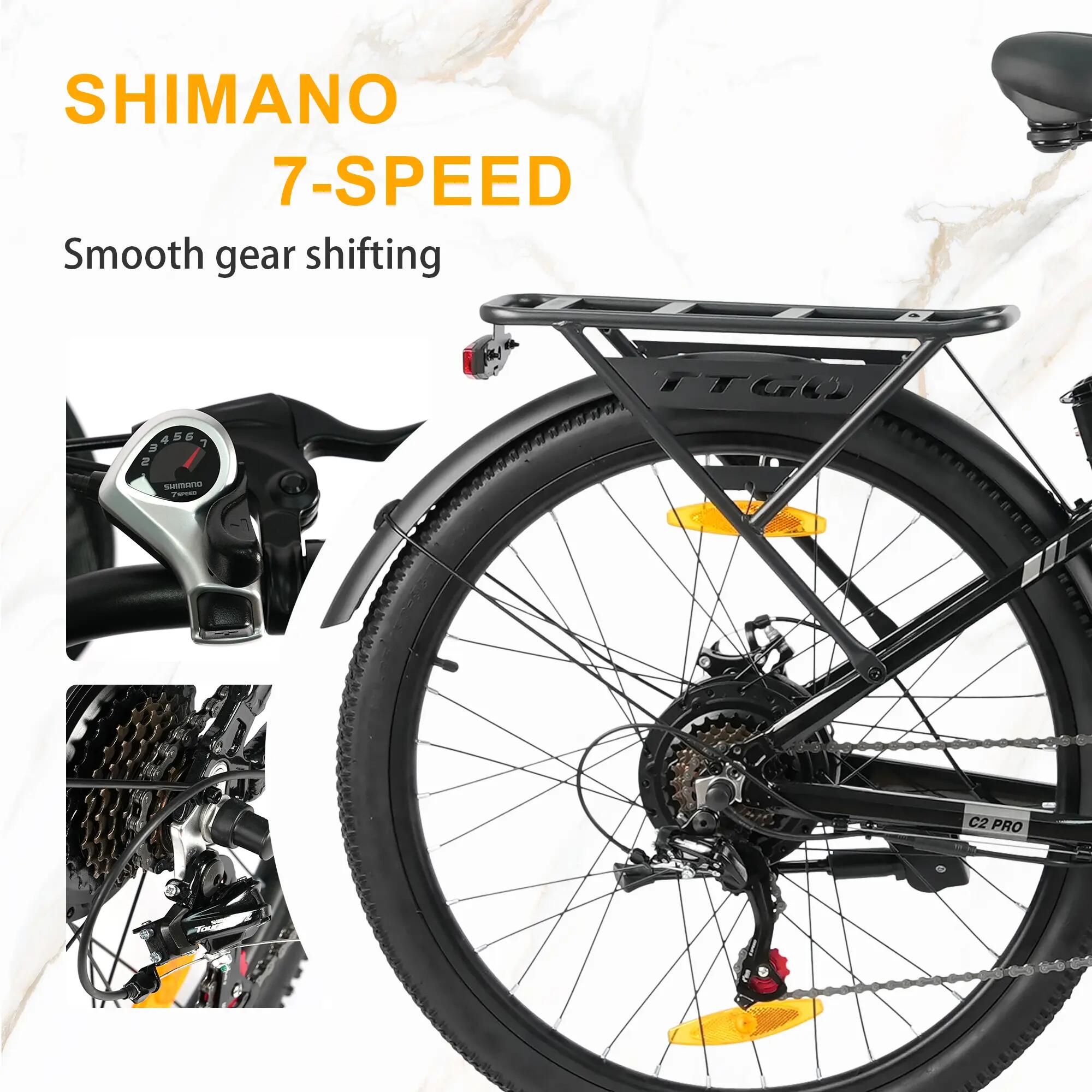 C2 PRO Bicicleta elétrica Bateria 36V 18Ah Pneus todo-o-terreno de 26 polegadas 6/8