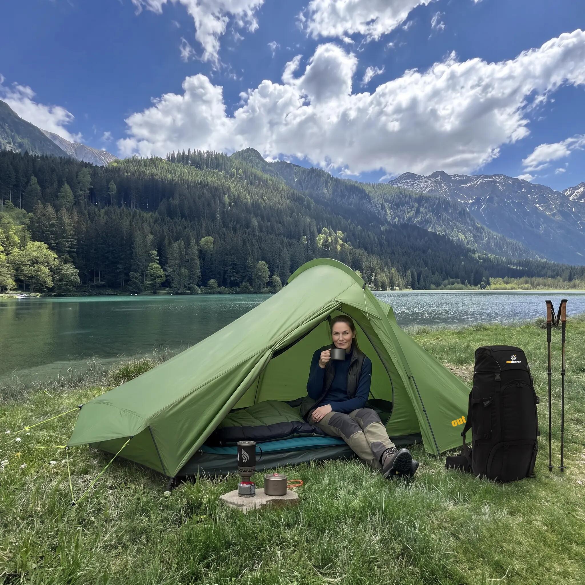 Trekkingzelt Trek Solo - Einmannzelt leicht aus Polyester 3/7