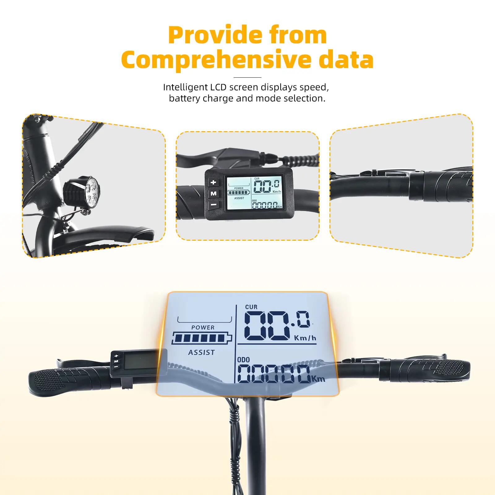 Bici Pieghevole K2C Batteria 36V 10.4Ah, Pneumatico 20" Tutto Terreno, Città e S 8/9