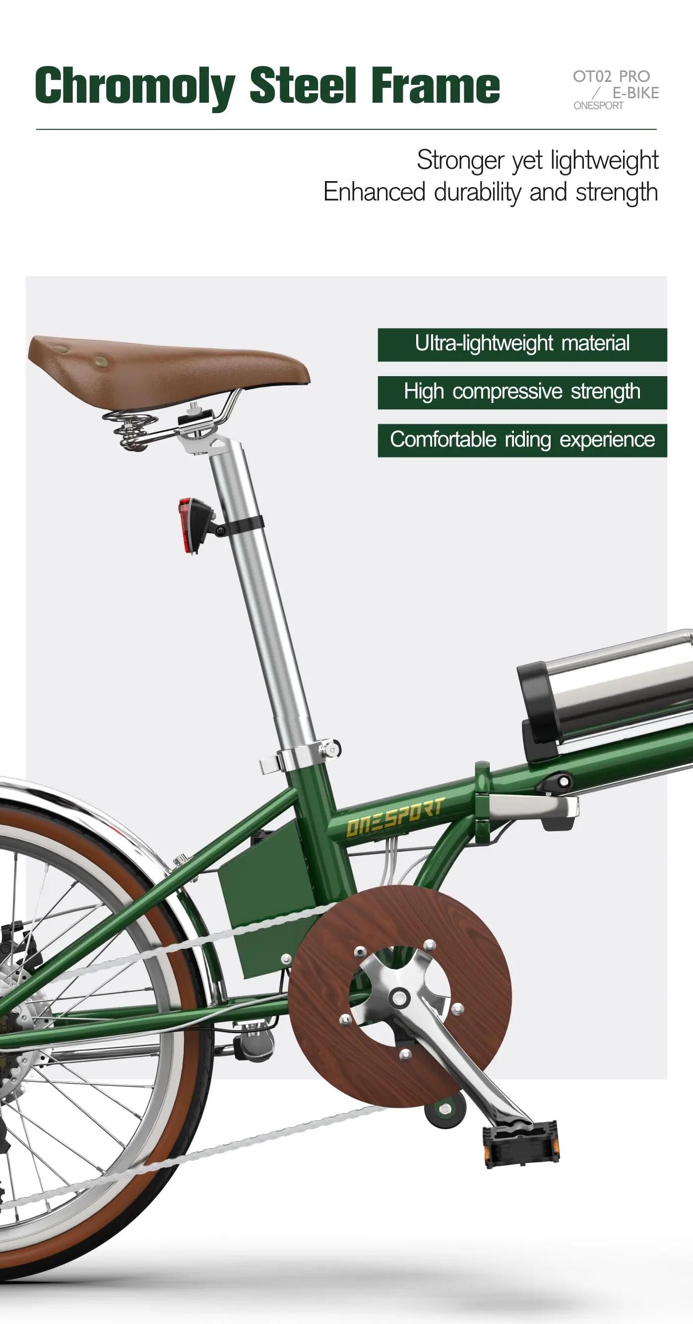 Bici elettrica pieghevole adulti OT02 Pro 250W 20" 36V5.2Ah Città 12/12