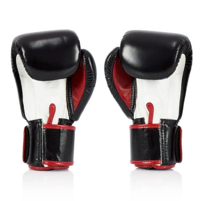 Fairtex bokshandschoenen van echt leer BGV1 Zwart/Wit/Rood 12oz 3/3