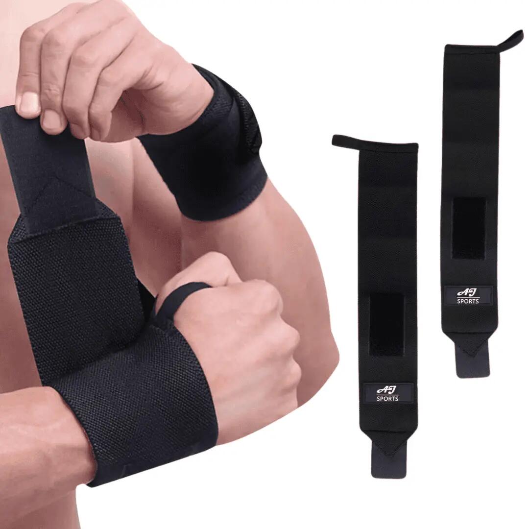 Wrist wraps - Lifting straps - Elastisch - 2 stuks - Zwart 1/5