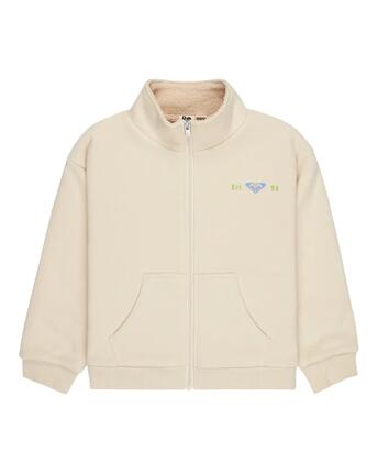 Sweat à capuche zippé avec doublure en sherpa DIFFERENT RYTHME Beige Fille