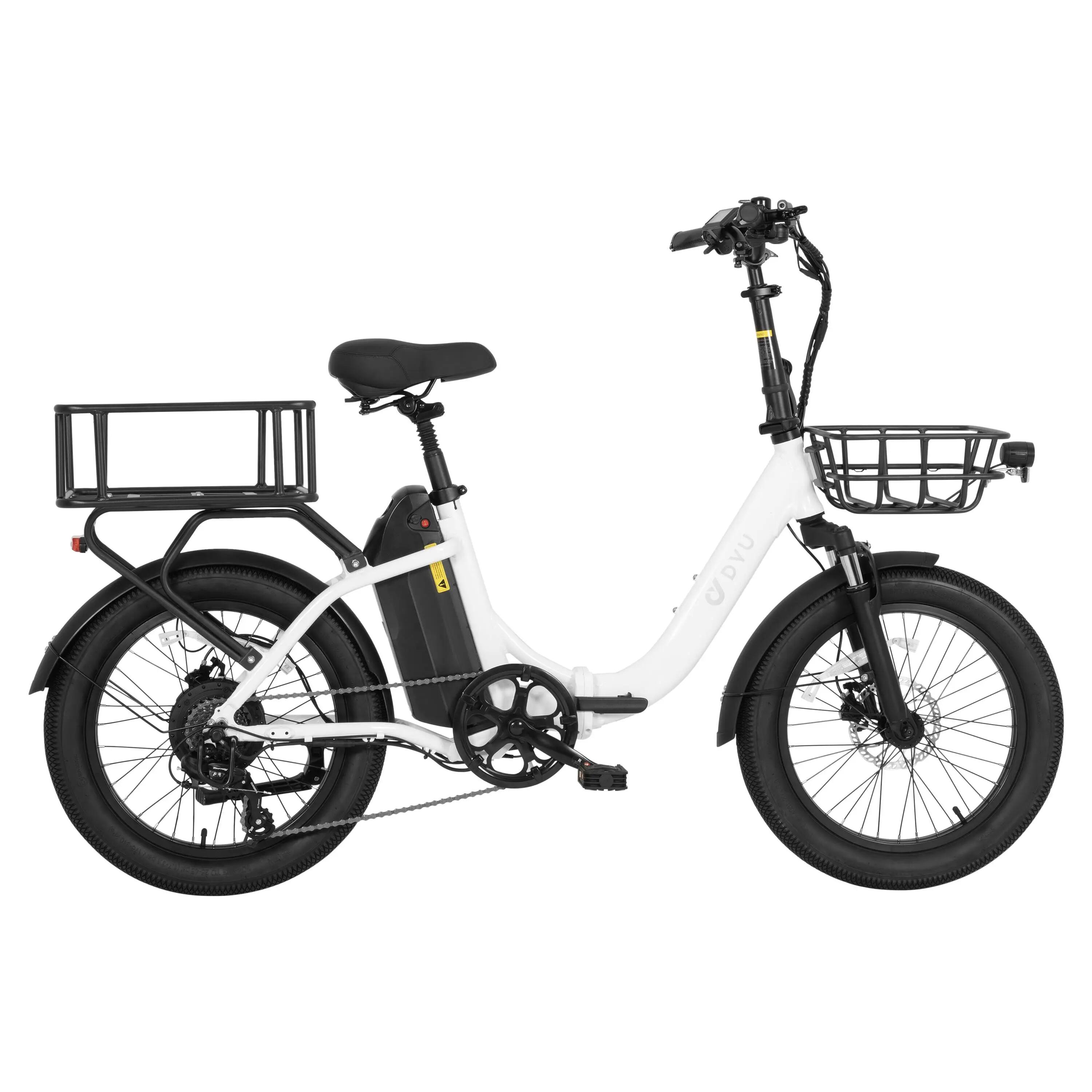 Bicicleta eléctrica plegable adulto DYU C9 250W 48V15.6AH 20" Neumáticos gruesos 5/7