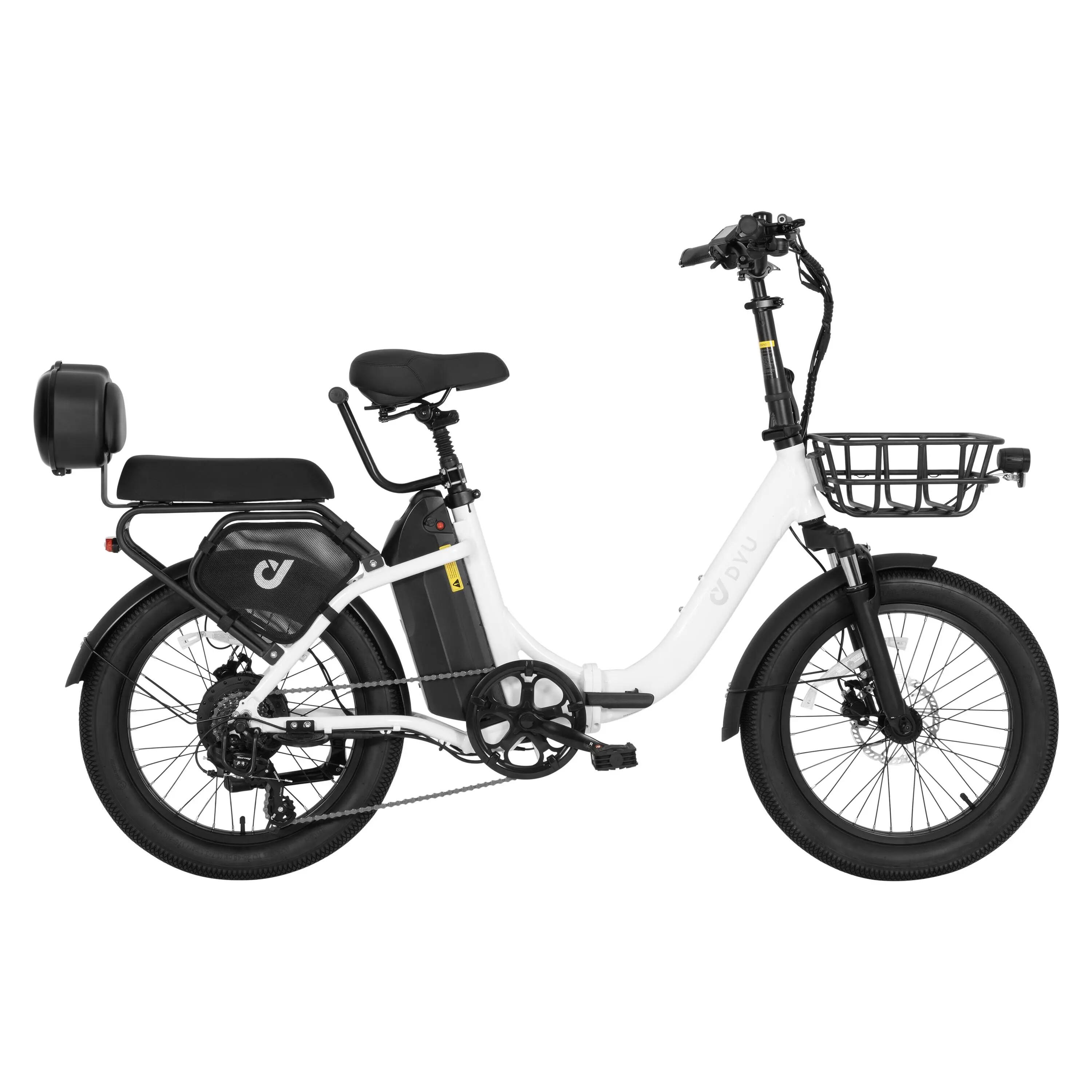 Bicicleta eléctrica plegable adulto DYU C9 250W 48V15.6AH 20" Neumáticos gruesos 4/7