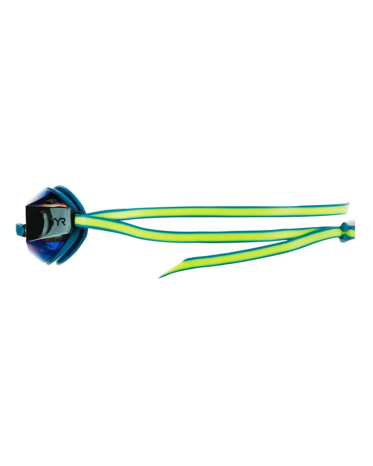 Ochelari înot TYR Black Ops 140 EV Racing - turcoaz/lime | oglindă 2/3