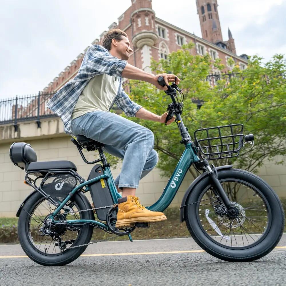 Bicicleta eléctrica plegable adulto DYU C9 250W 48V15.6AH 20" Neumáticos gruesos 7/7