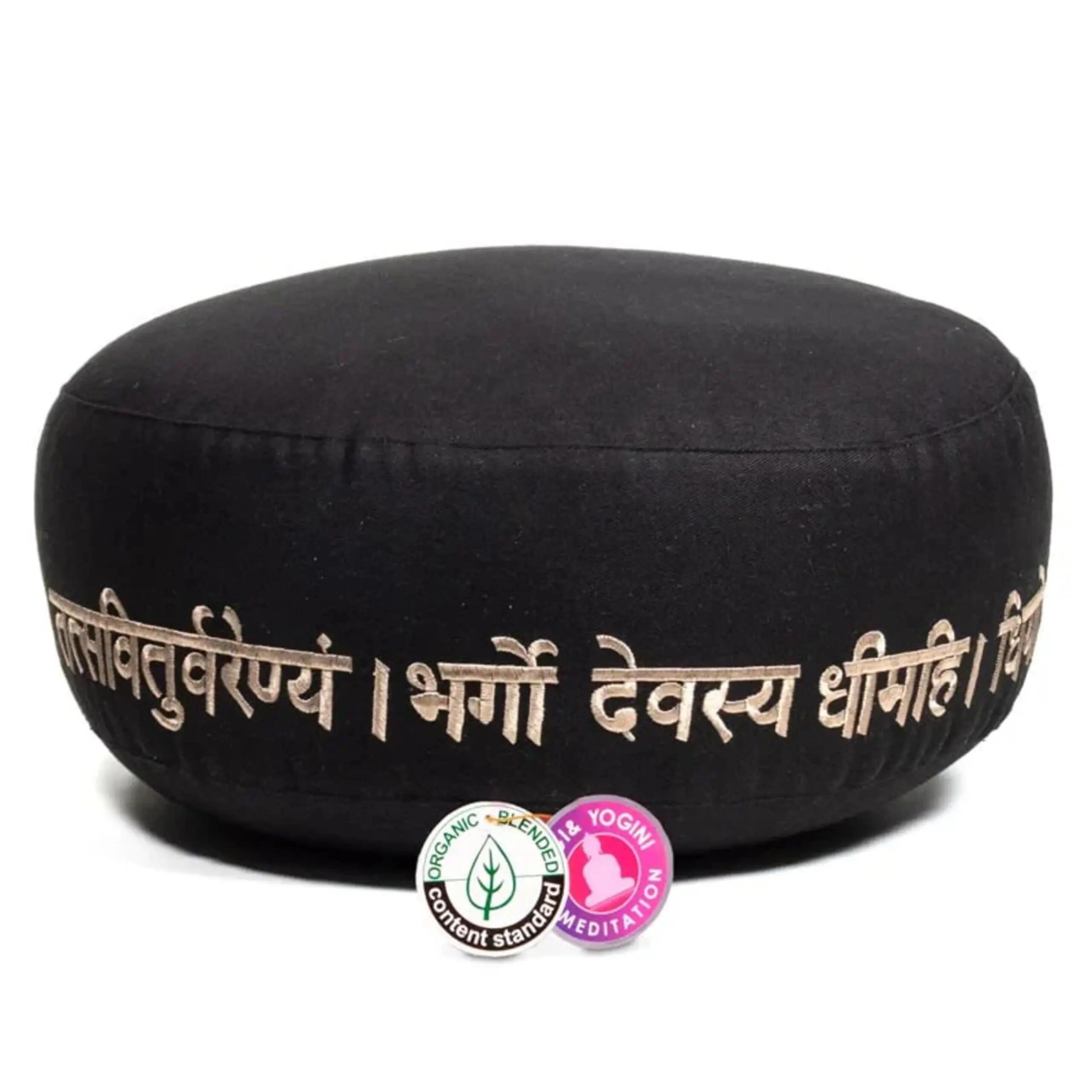 Poduszka do medytacji Gayatri Mantra bawełna organiczna OCS 2/2