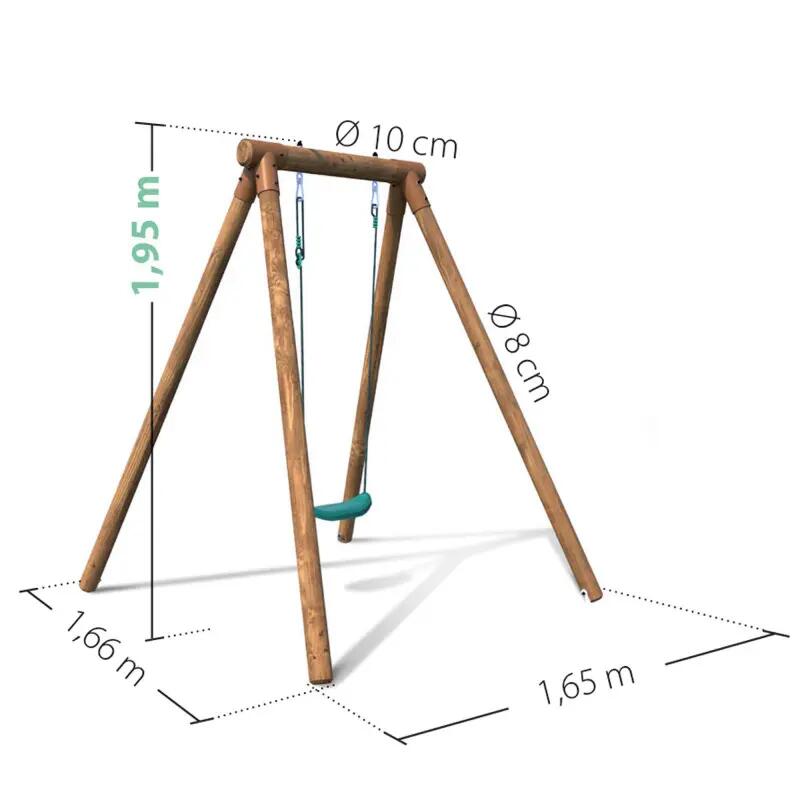 Portique simple une place en bois rond HANNA 4/5