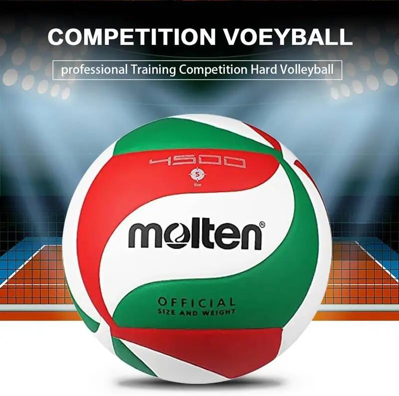 Synthetic Leather Volleyball (White/Red/Green) 5 15/15