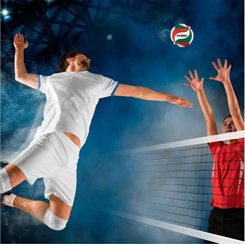 Synthetic Leather Volleyball (White/Red/Green) 5 12/15