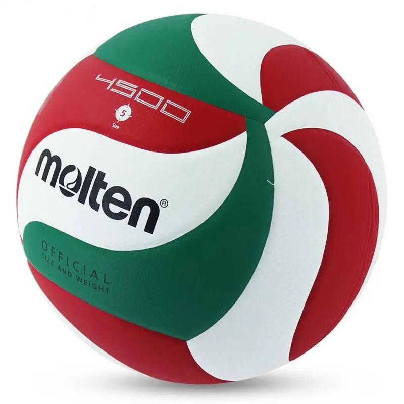 Synthetic Leather Volleyball (White/Red/Green) 5 11/15