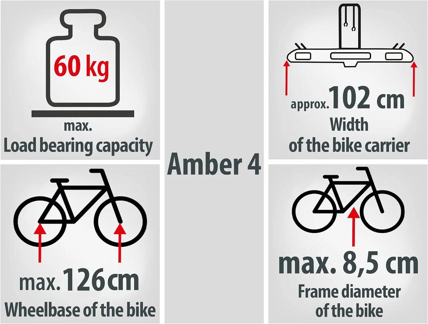 AMBER IV 4-fietsendrager 13-pins aansluiting 8/8