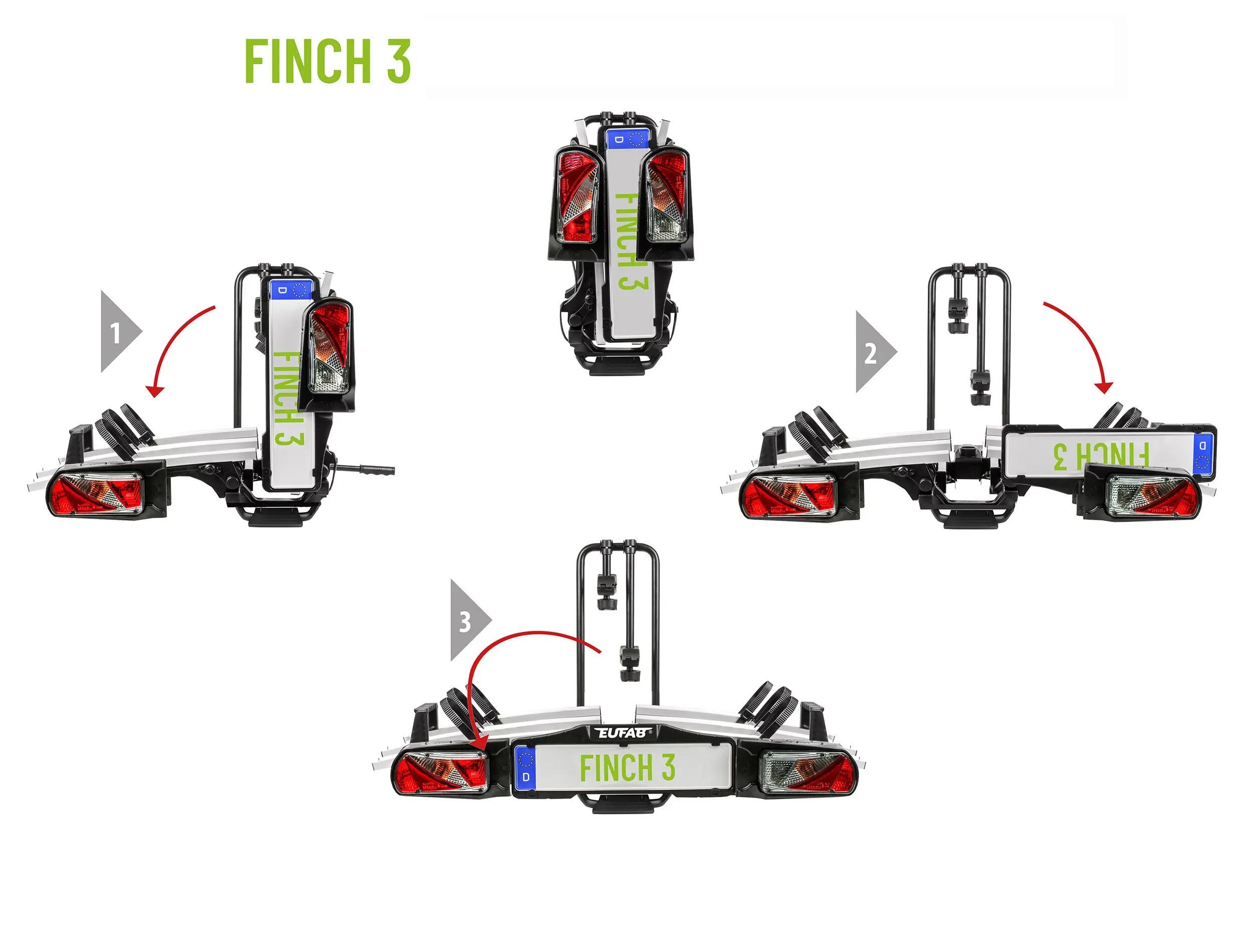 Supporto per 3 biciclette FINCH PIATTAFORMA 3 EUFAB 9/11