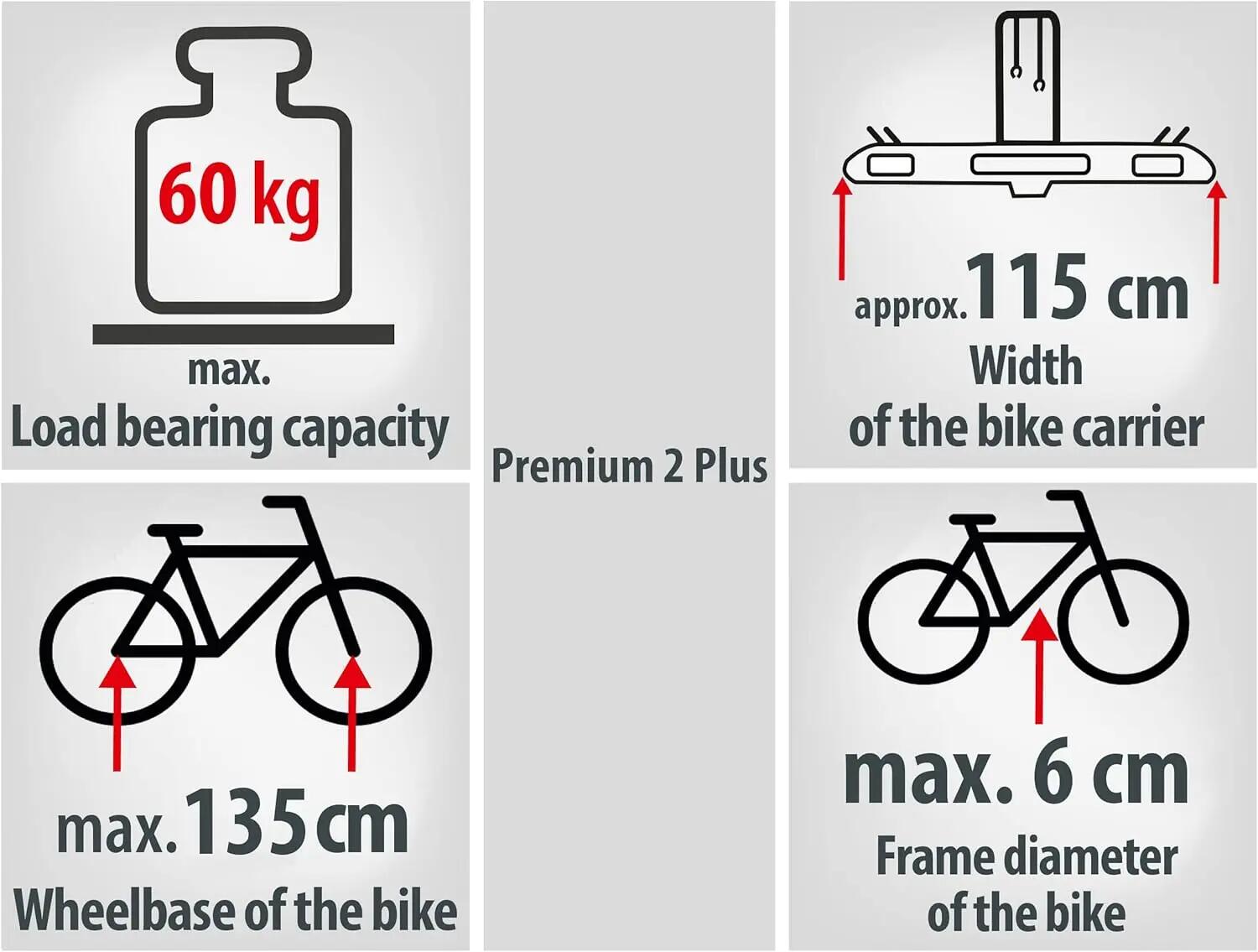 PORTE-VÉLOS 2 VÉLOS PREMIUM II PLUS SPÉCIAL GRAND HAYON - EUFAB 12/13