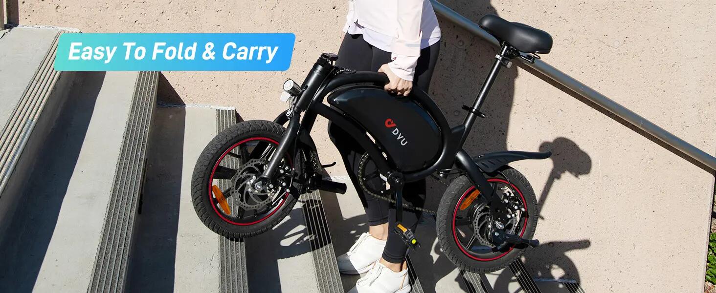 Bicicletta a pedalata assistita per adulti D3F, pneumatici 14", batteria 36V10Ah 9/15