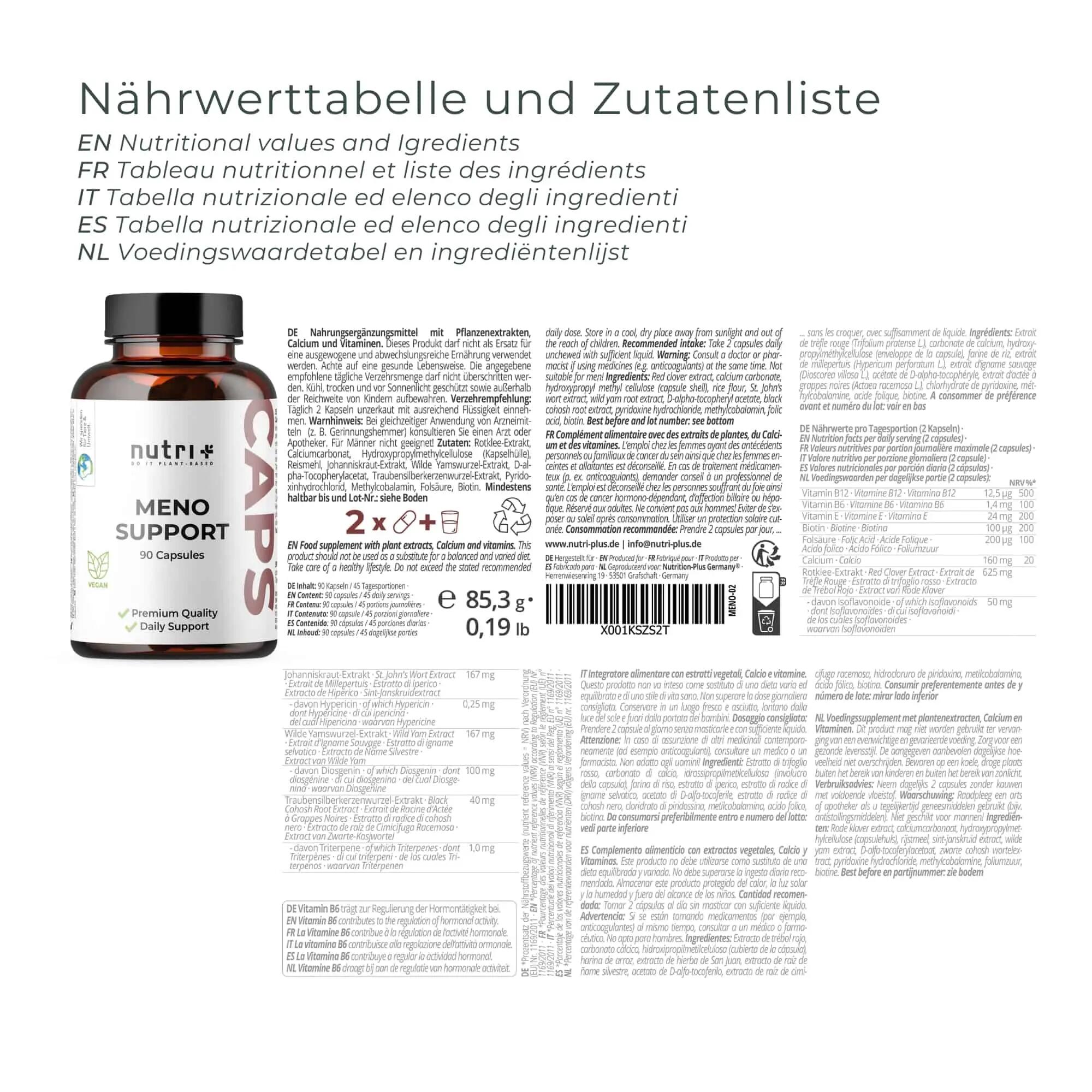 Meno Support - Vitamine & Mineralstoffe 90 Kapseln 2/5