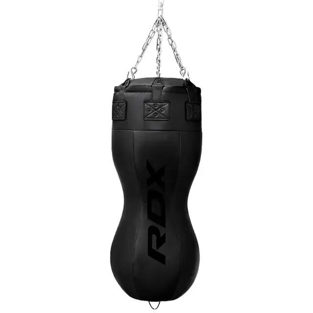 RDX Full Black Body Punch Bag with Training Mitts 4/8
