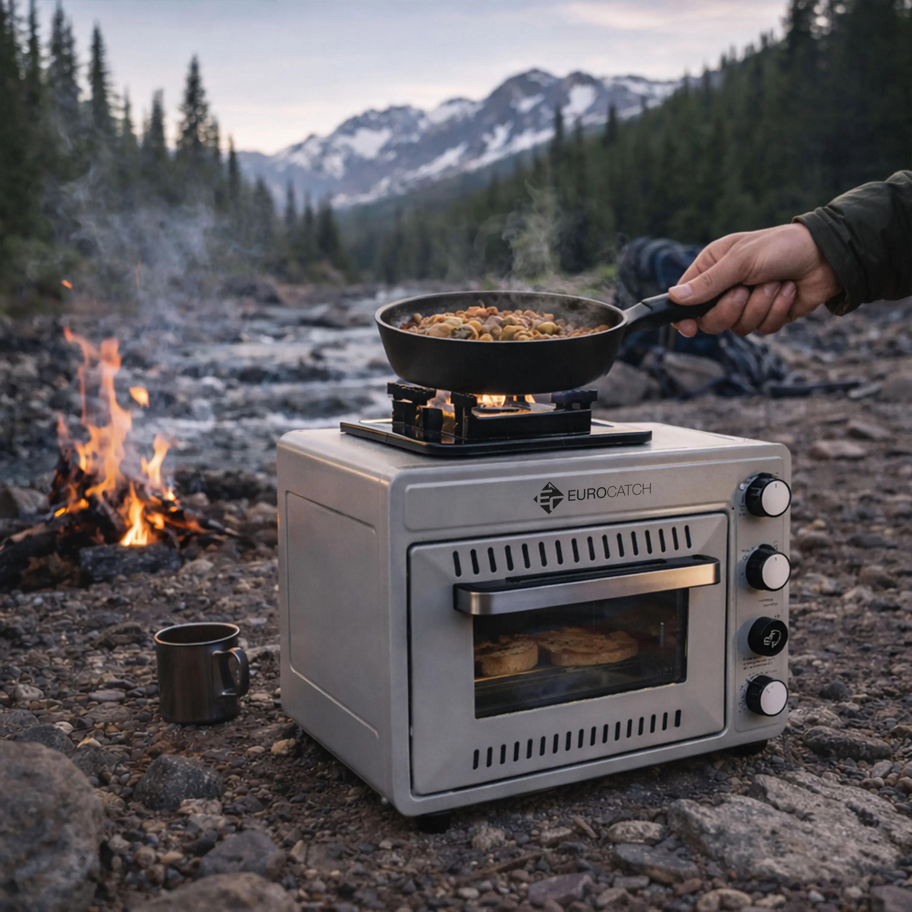 Four de camping portable à butane et propane 2100 W - Avec brûleur 3/7