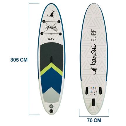 Paddle gonflable 305 cm WAVI avec pagaie, pompe, sac et accessoires