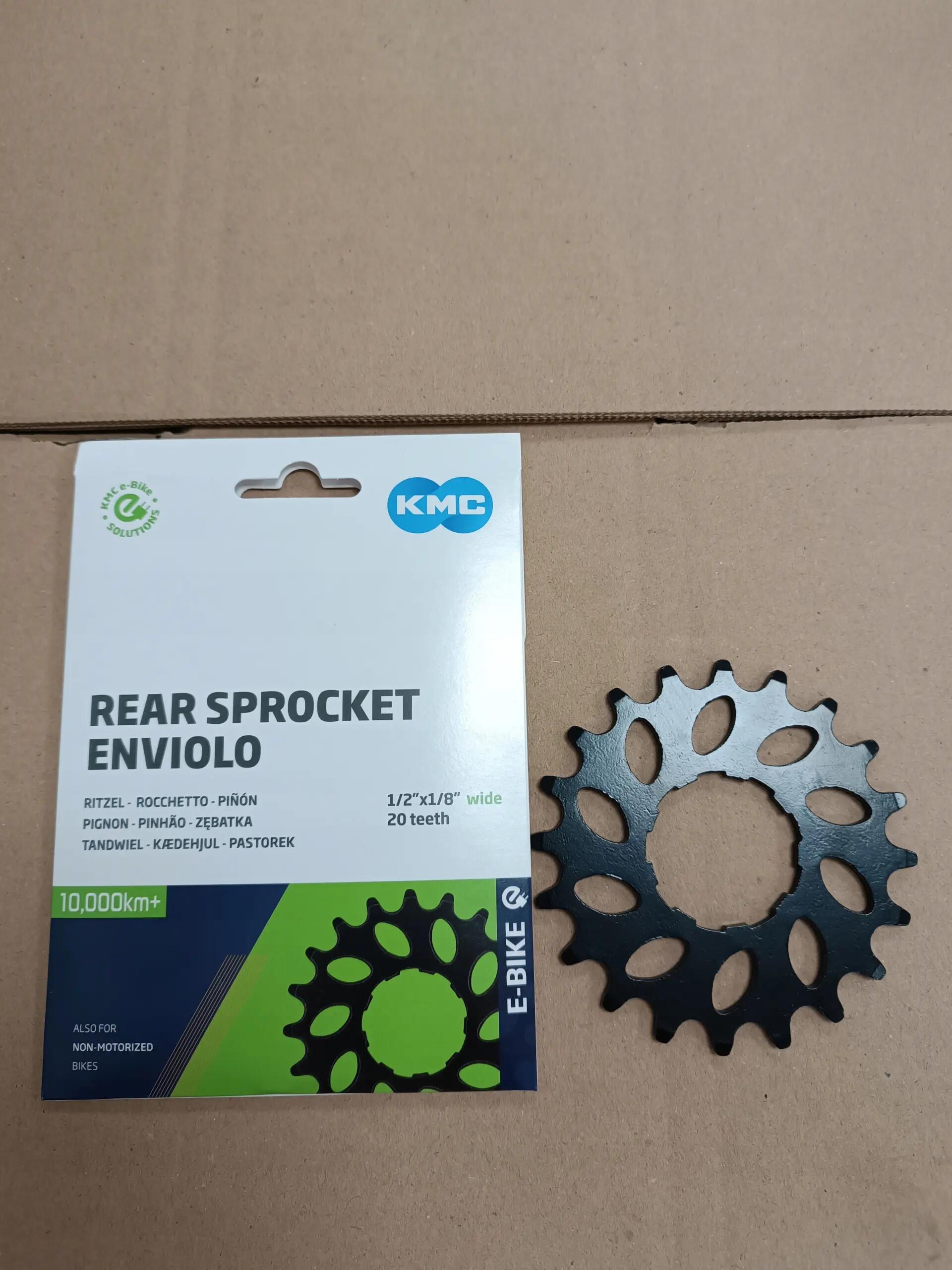 Pignone per bicicletta KMC Enviolo 20T 1/2x1/8" Wide CroMo nero BOSCH per e-bike 3/3