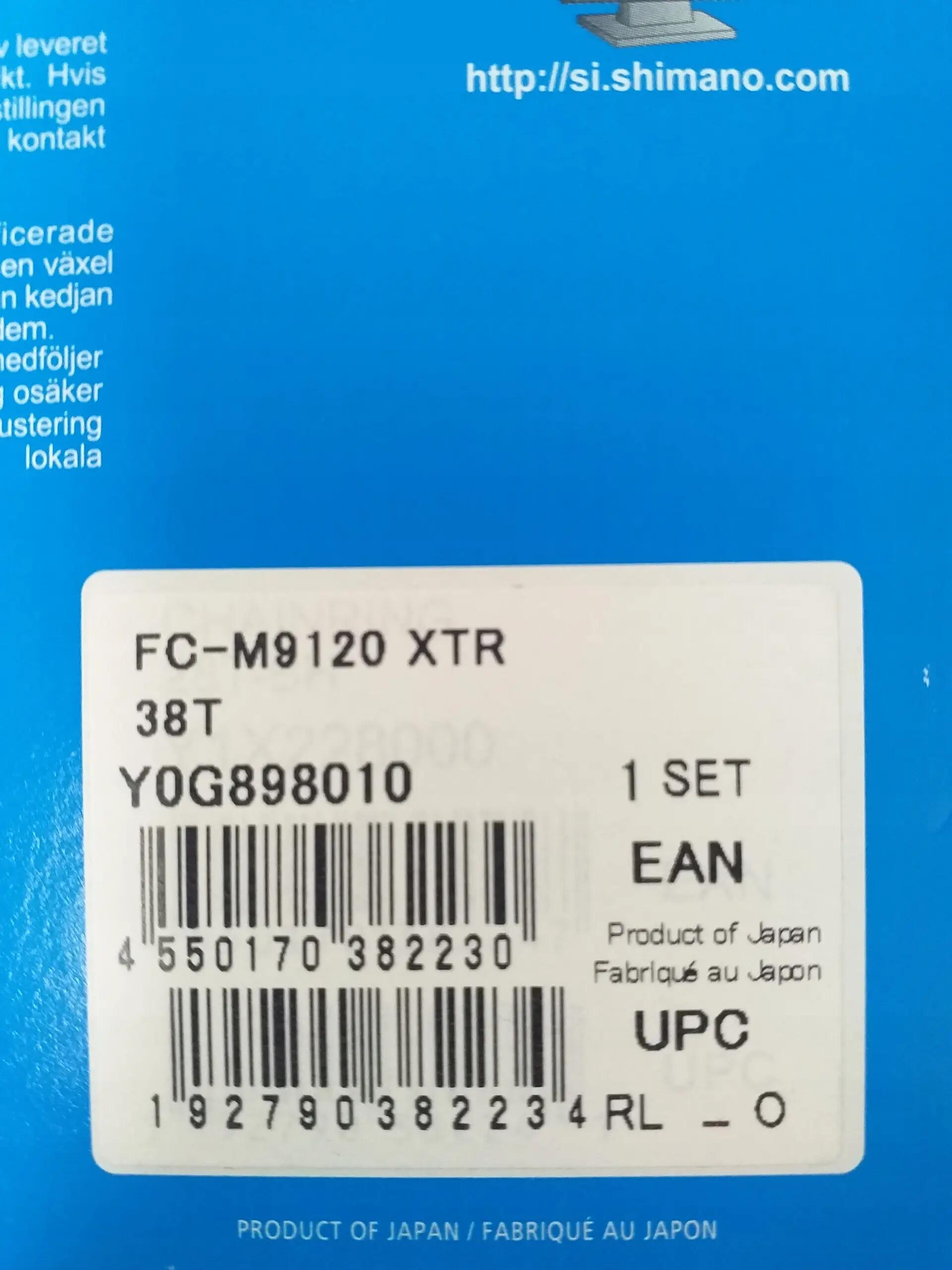 Shimano Plato 38d M9120 Xtr(38/28)12v - 4/4