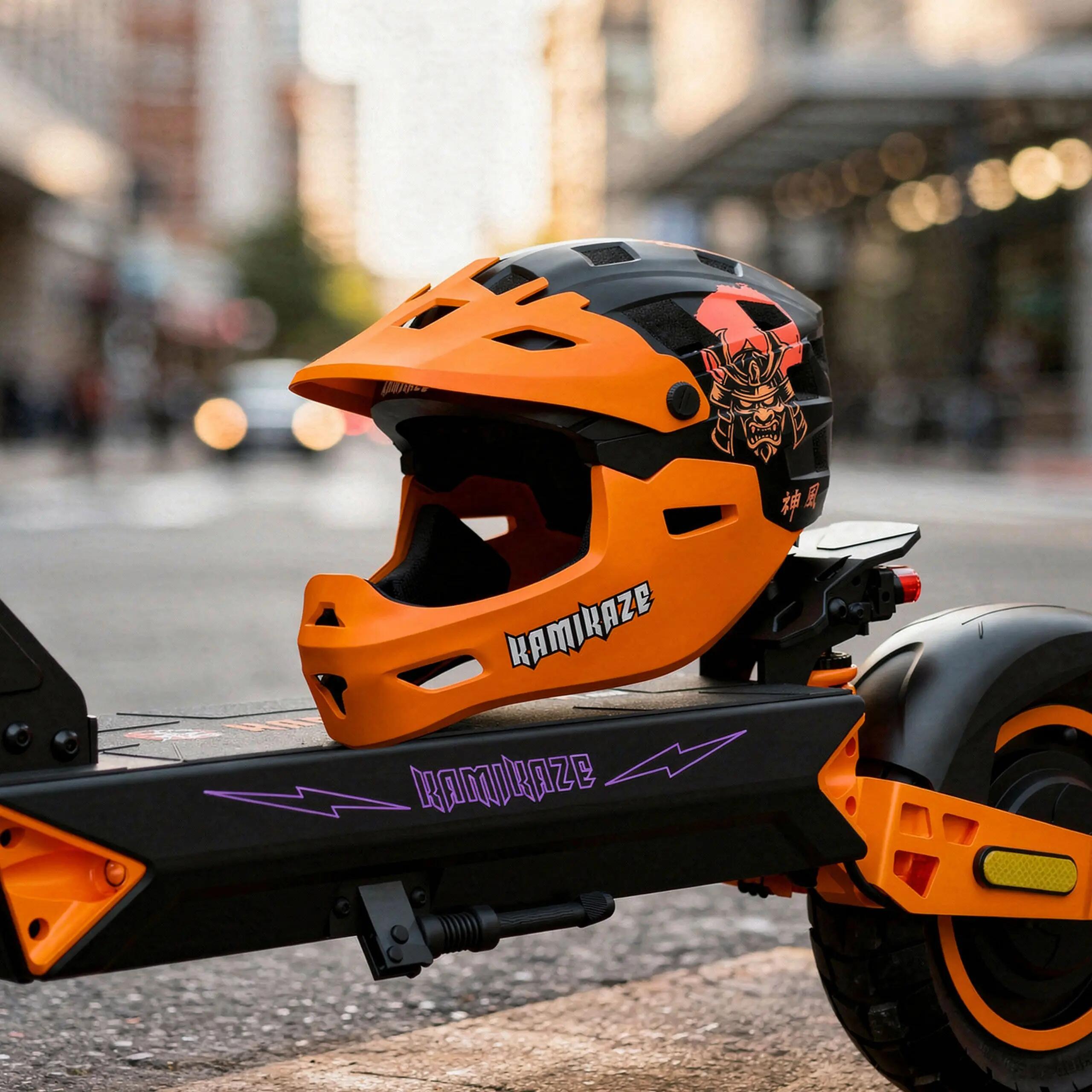 Casque Kamikaze Fullface - Casque Ronin Mâchoire détachable orange L 11/11