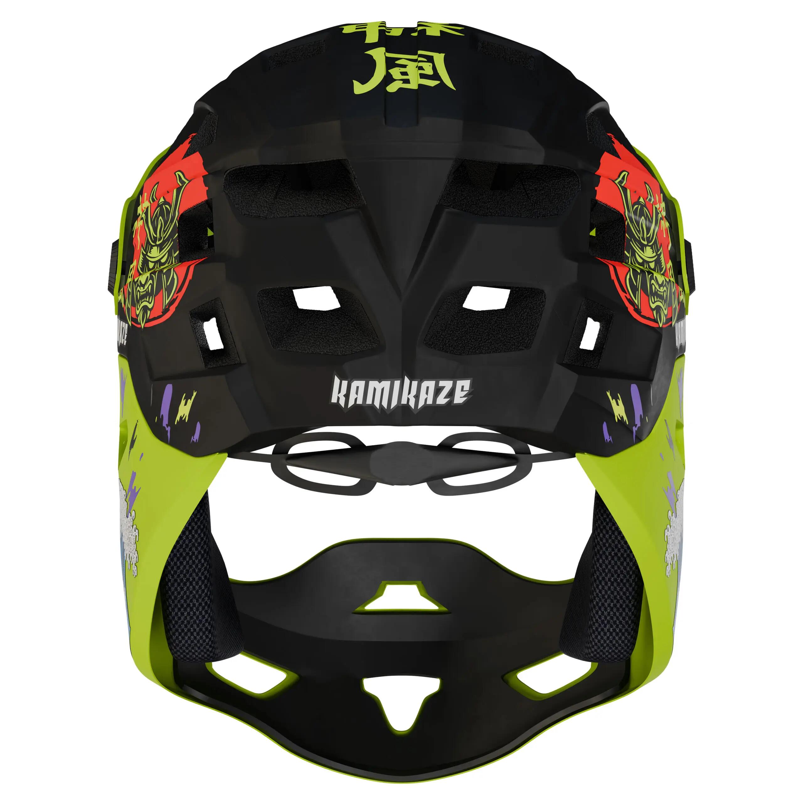 Casque Kamikaze Fullface - Mâchoire détachable vert Ronin Wave L 6/11