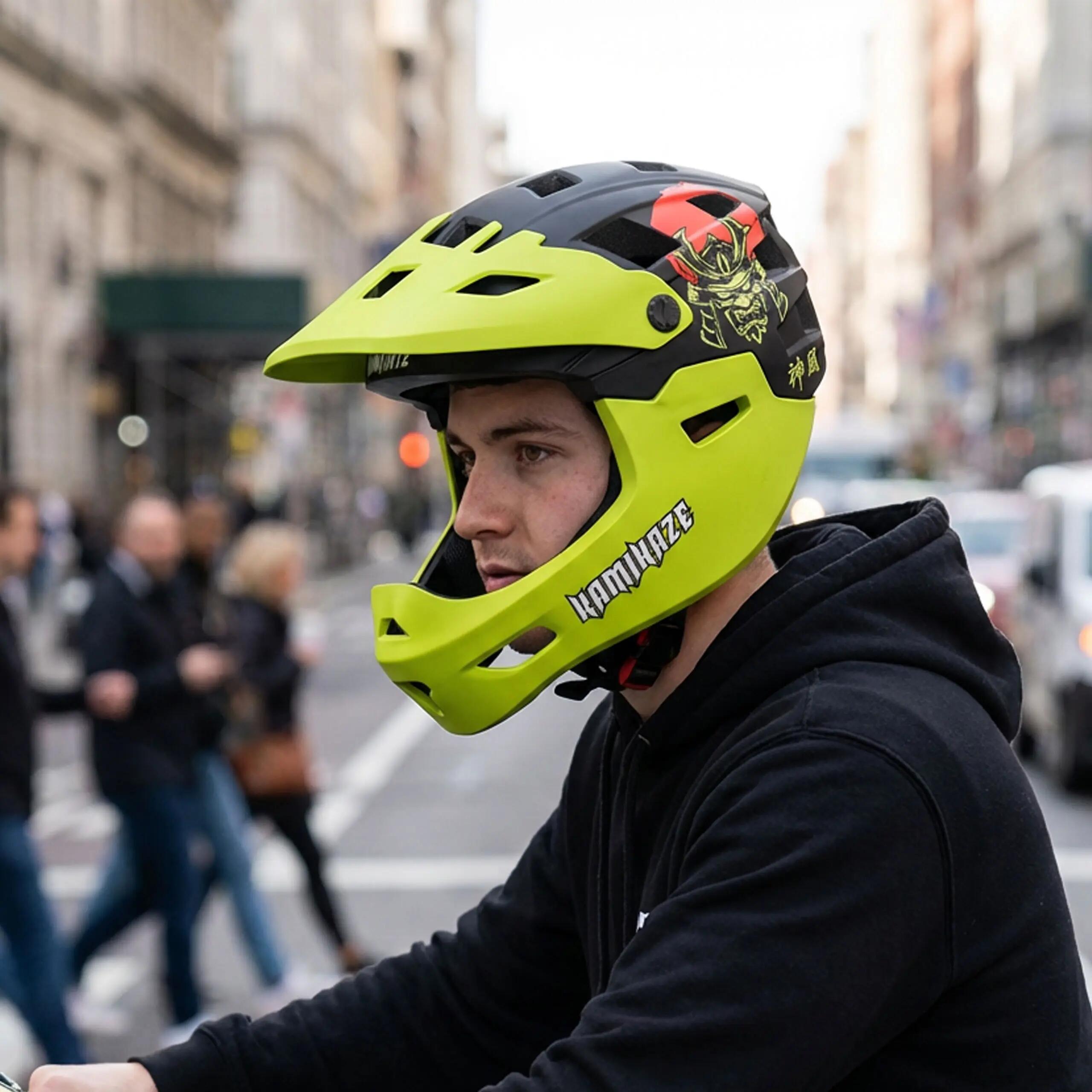 Kask szczękowy Kamikaze full face - Ronin Helmet Green odpinana szczęka M 9/11