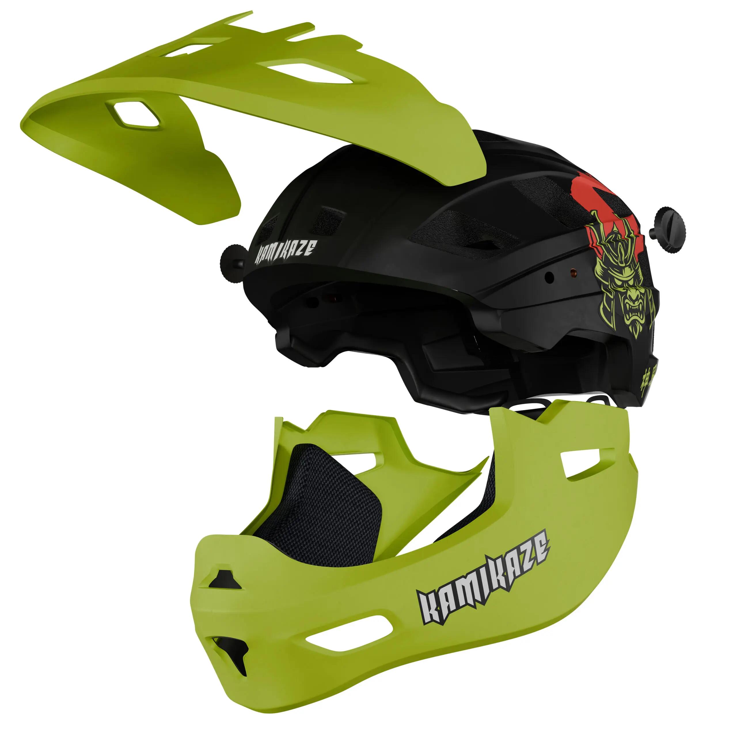 Kask szczękowy Kamikaze full face - Ronin Helmet Green odpinana szczęka M 8/11
