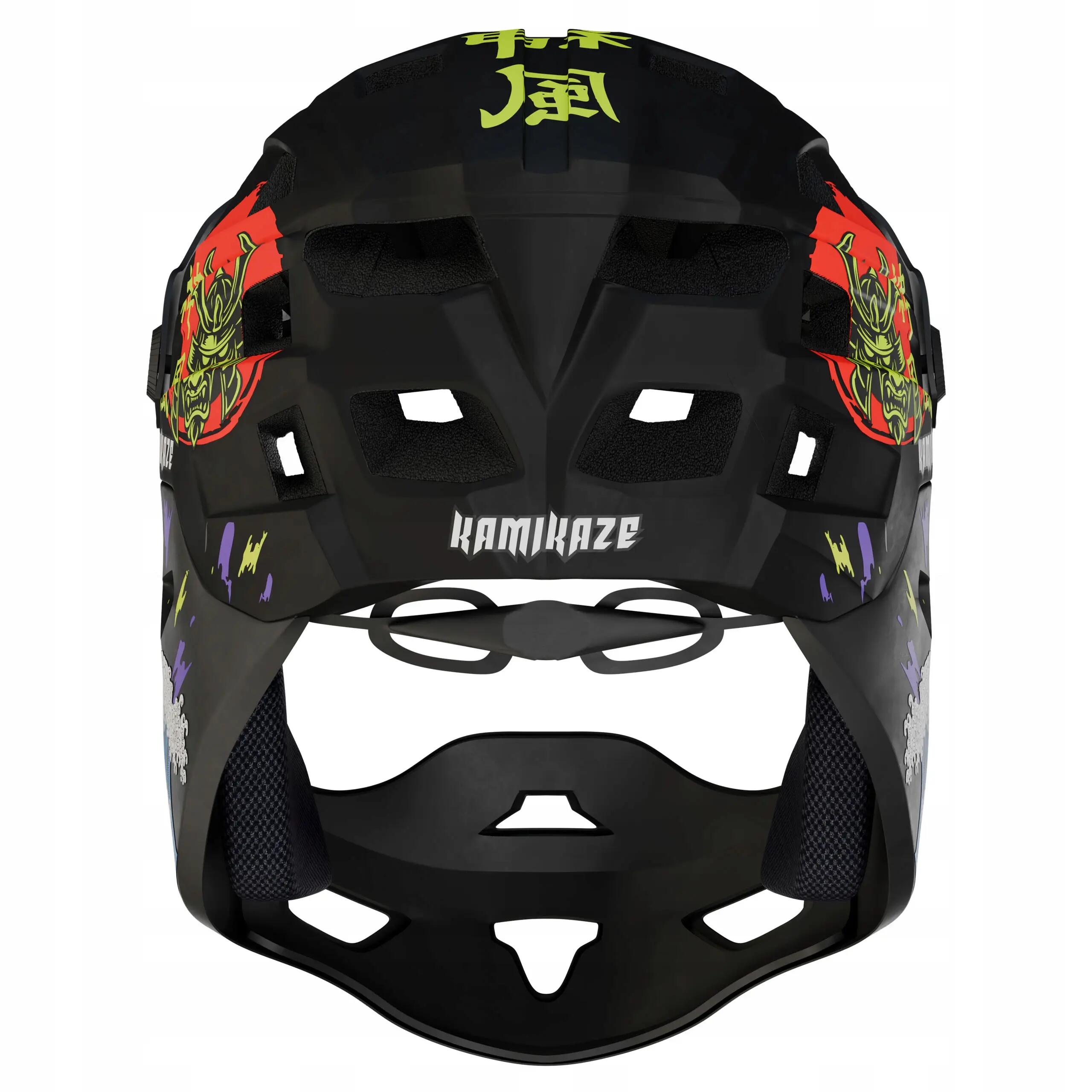 Fullface Kamikaze Helm - Ronin Wave zwarte afneembare kaak L 6/11