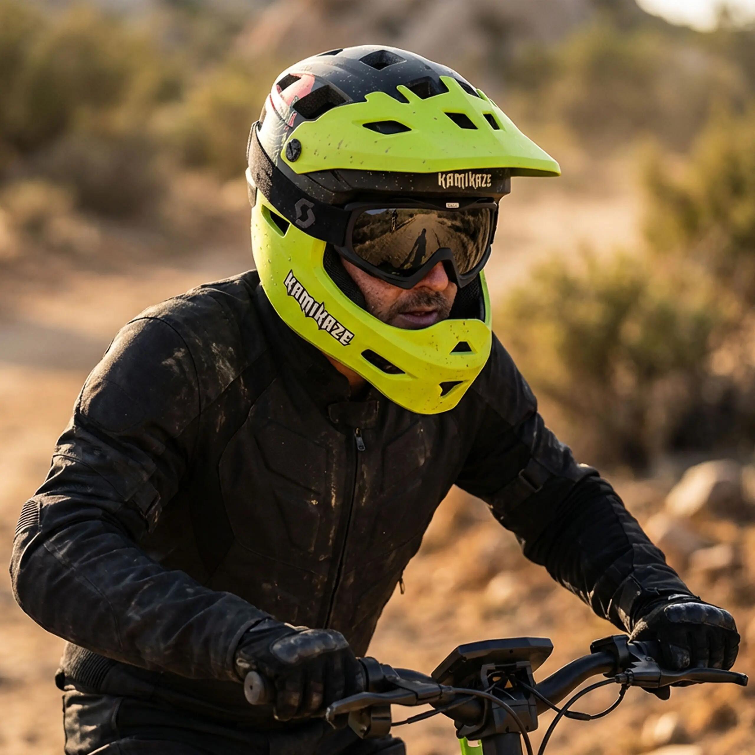 Kask szczękowy Kamikaze full face - Ronin Helmet Green odpinana szczęka M 10/11