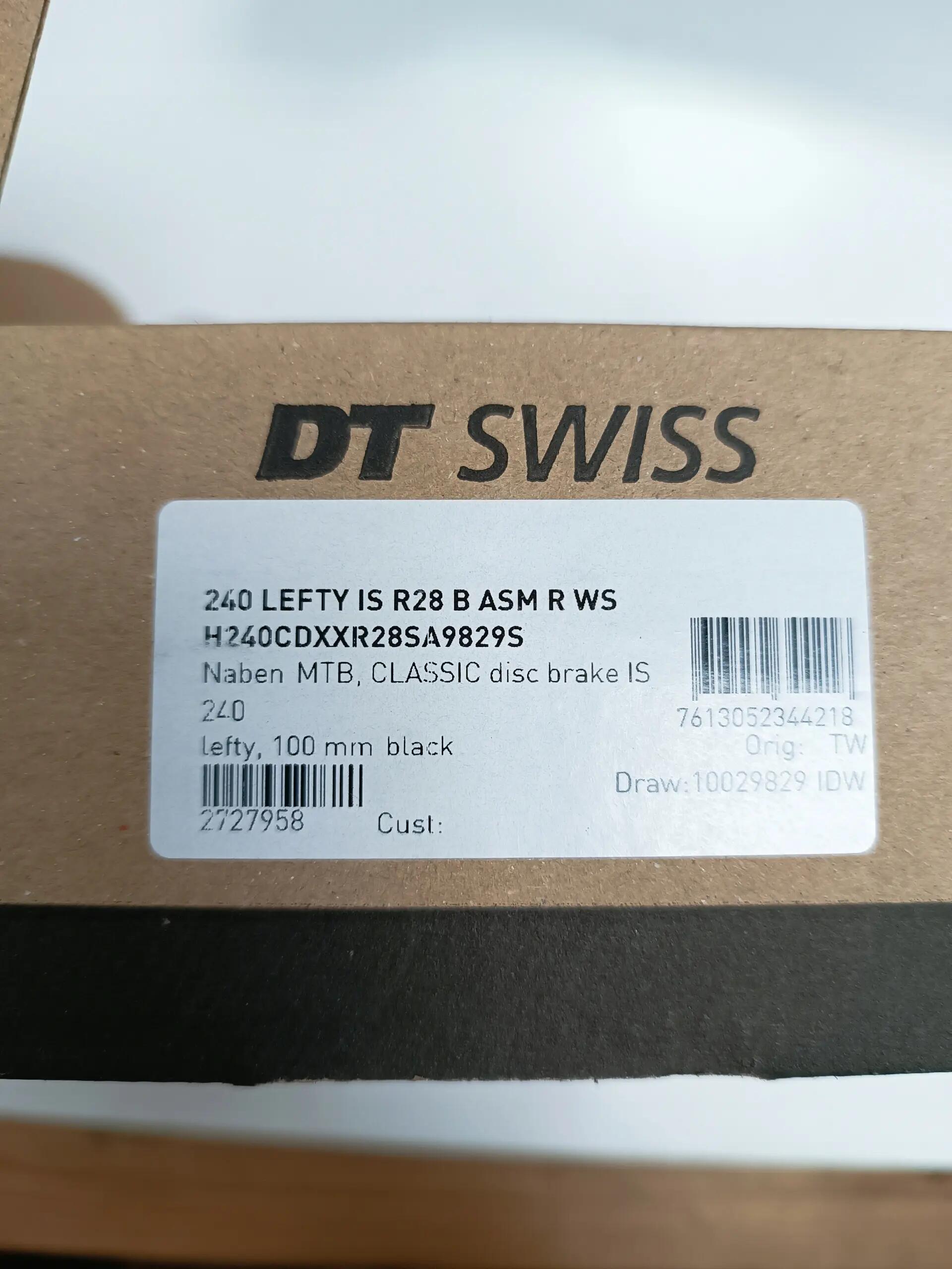 DT Swiss 240 Lefty EXP Front Bicycle Hub 2/8
