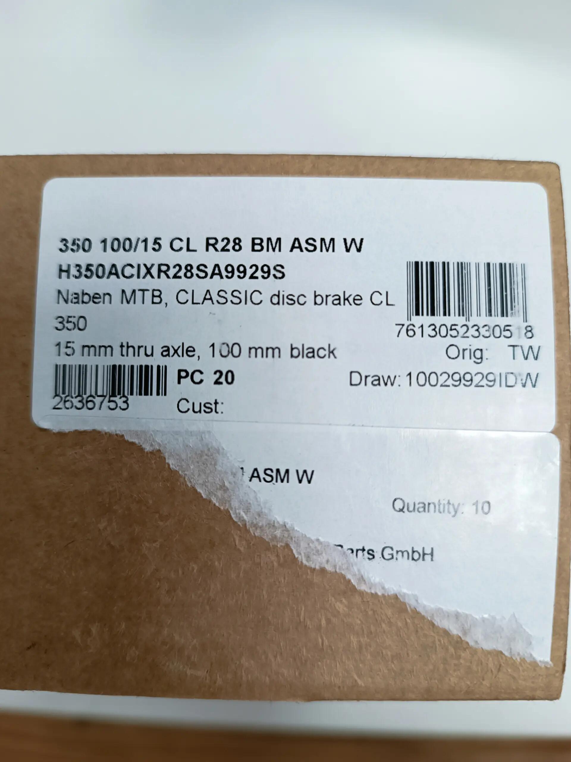 Mozzo anteriore per bicicletta DT Swiss 350 2/8