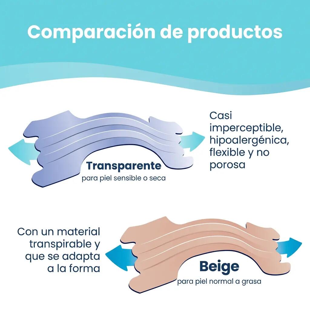 Tiras Nasales Peq/Med Transparentes 10 uds. Deporte, congestión. Breathe Right 5/7