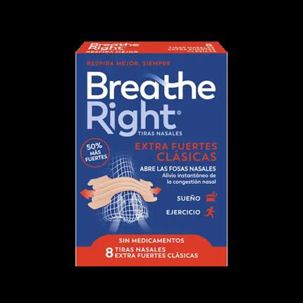 Tiras Nasales Extrafuertes 8 uds. Deporte, alto rendimiento. Breathe Right