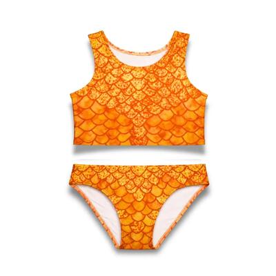 Bikiniset voor meisjes melody - zeemeermin zwemkleding - oranje