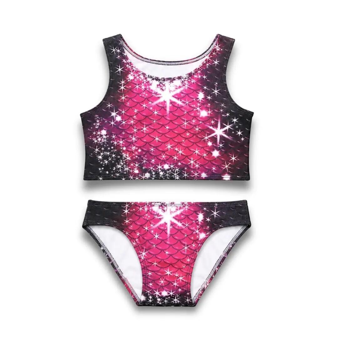 Bikiniset voor meisjes Pink Passion - Zeemeermin zwemkleding - Roze/Zwart 1/2