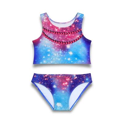 Bikiniset voor meisjes prinses tara - zeemeermin zwemkleding - roze/blauw