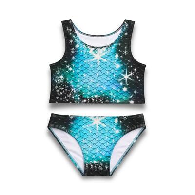 Bikiniset voor meisjes sparkle splash - zeemeermin zwemkleding - blauw