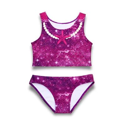 Bikiniset voor meisjes star of the sea paars - zeemeermin zwemkleding