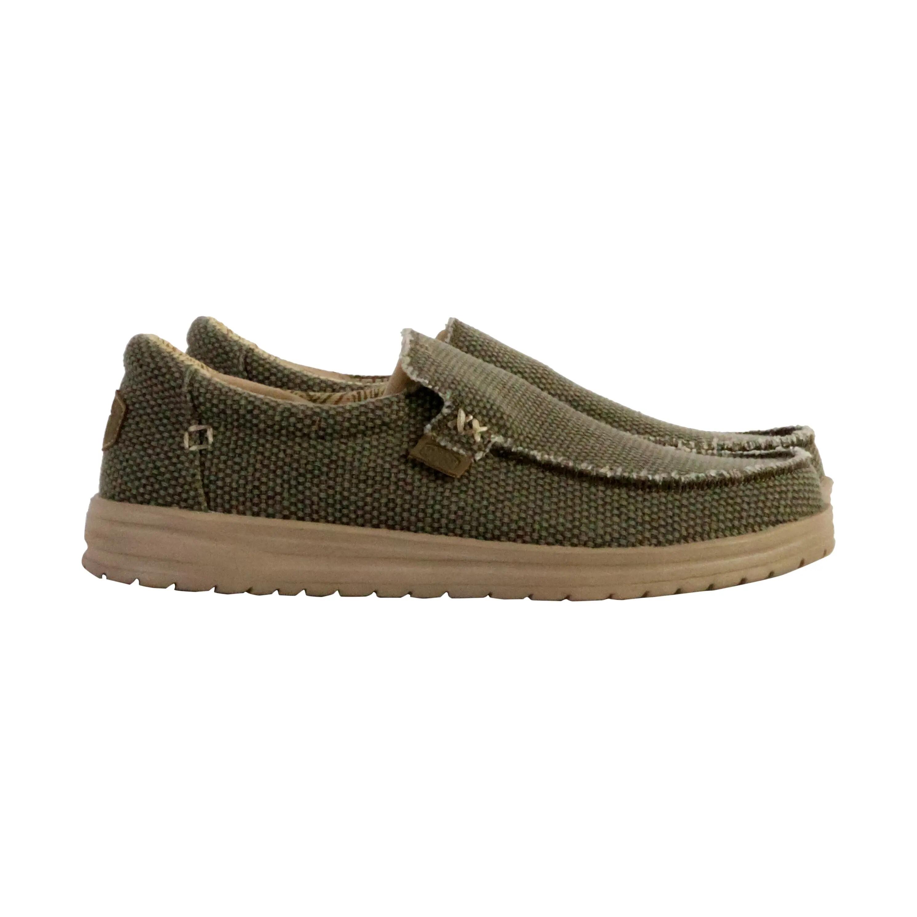 Schoenen - Vrije tijd - Heren - Mikka Braided - Slip-on, Easy-On - Olive Grey 3/5