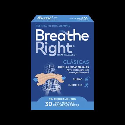 Tiras Nasales Pequeña/Mediana 30 uds. Deporte, congestión. Breathe Right