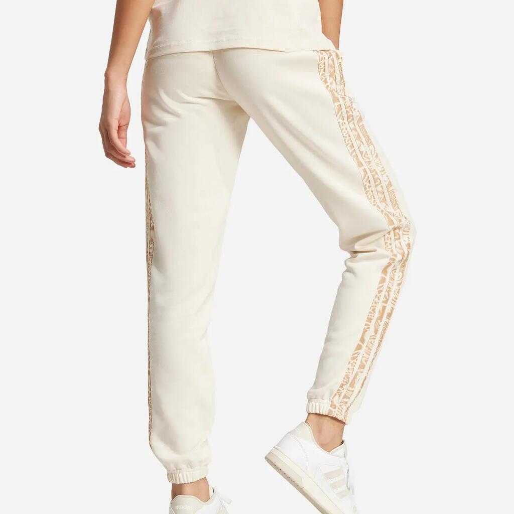 Women - Fitness - Tracksuit Trousers - Mid waist, Drawcord - Beige