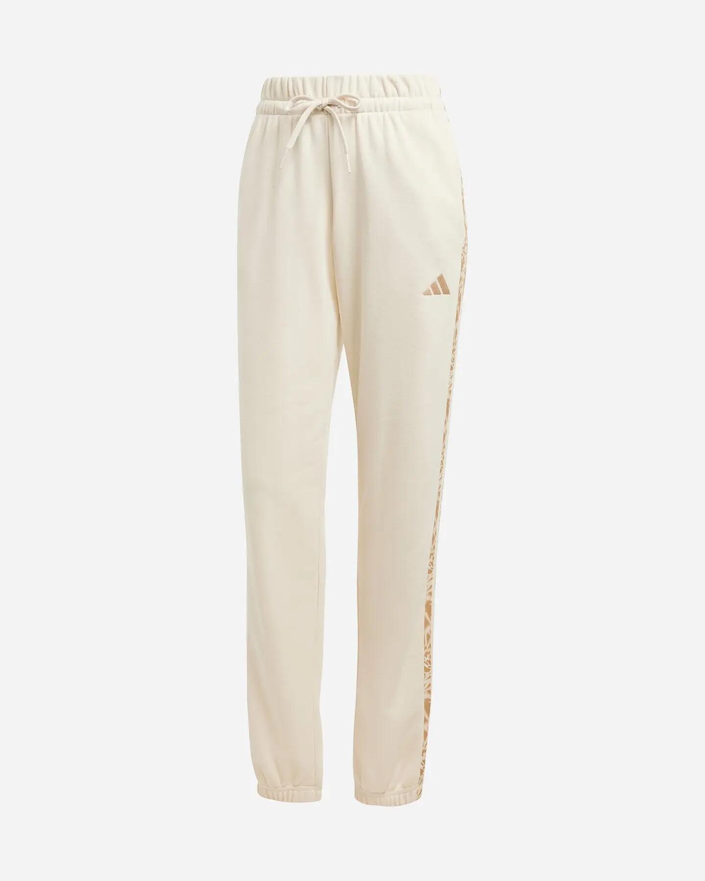 Pantalone training - Fitness - Donna - Vita media, 3 strisce - Beige 2/5